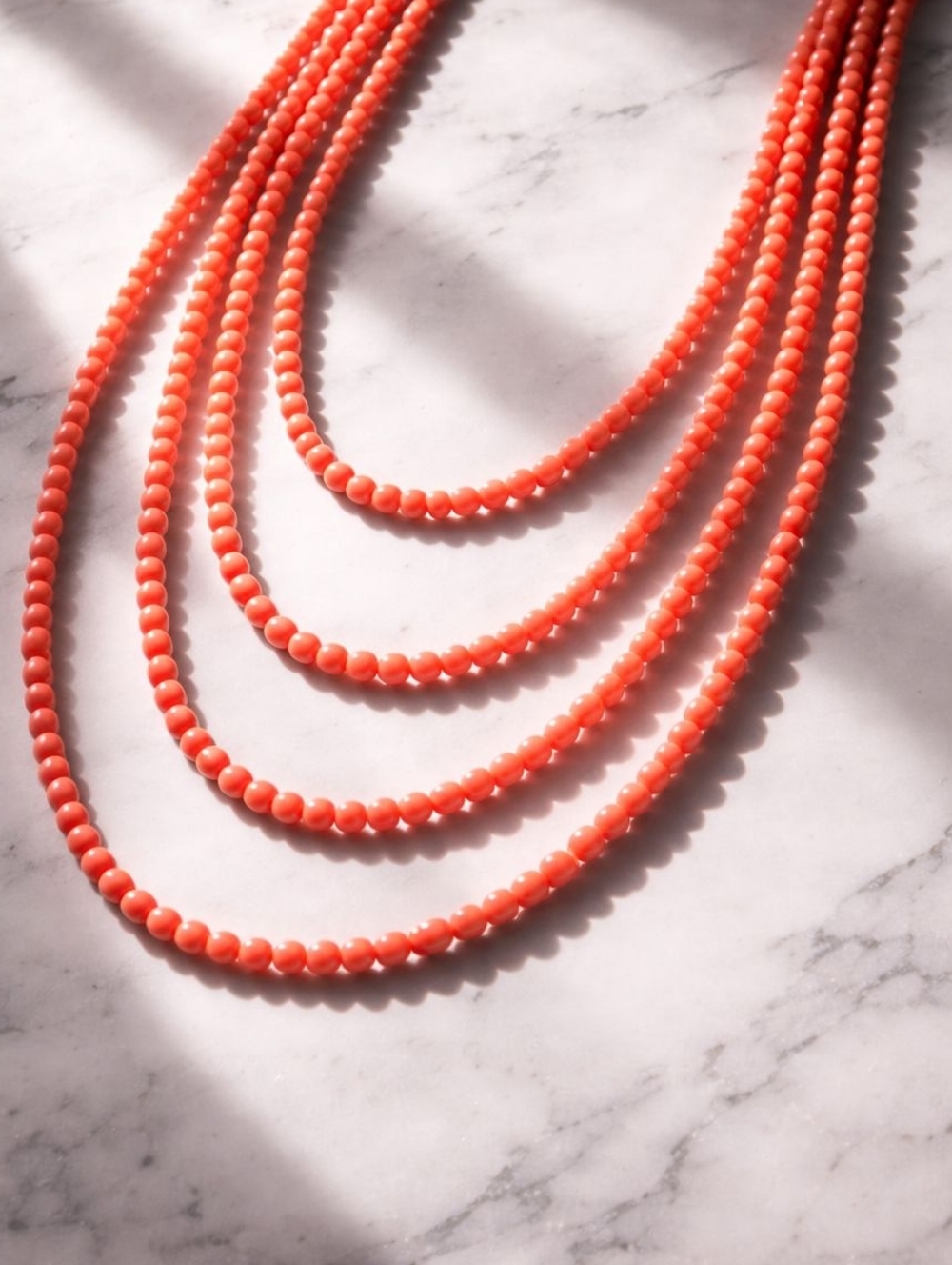 Classic Faux Coral Bead Multi